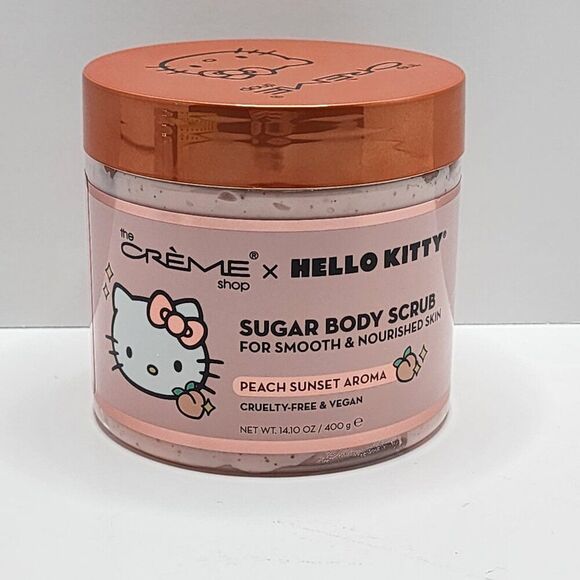 Hello Kitty Peach Sunset | Sugar Body Scrub 14.1 oz | NEW | Vegan, Creme, Sanrio - Picture 1 of 4